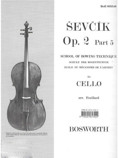 Bosworth Edition Sevcik Opus 2 Part 5 for Cello für Cello