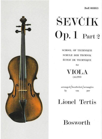 Bosworth Edition Sevcik School Technique Opus 1 Part 2 Learning Method for Viola