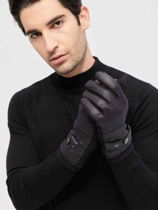 Aristoteli Bitsiani Schwarz Leder Handschuhe