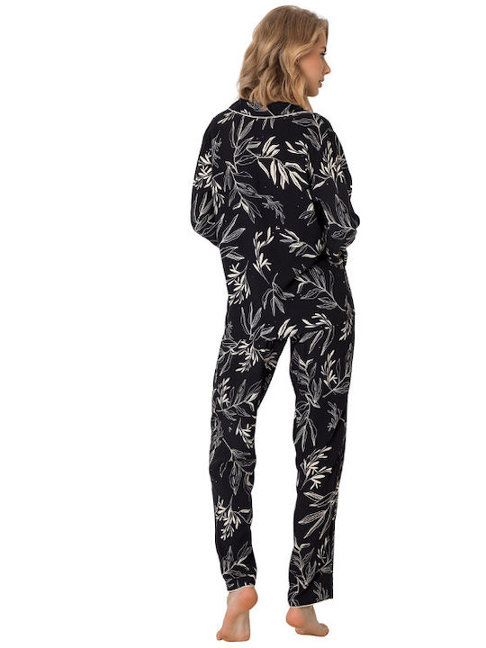 Aruelle Winter Damen Pyjama-Set Schwarz