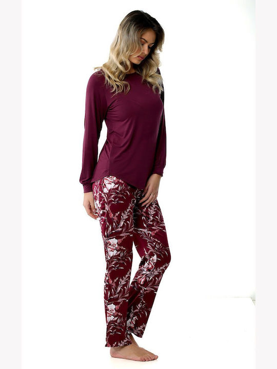 Bonatti De iarnă Set Pijamale pentru Femei Burgundy Addison