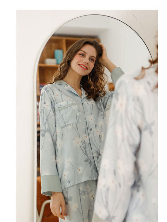 La Lolita Amsterdam Winter Women's Pyjamas Set Light Blue