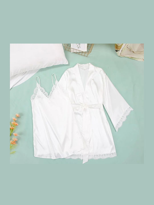 La Lolita Amsterdam Winter Bridal Women's Robe with White Nightgown Amelie