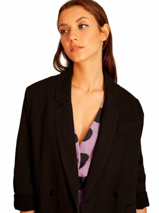 Pepaloves Lang Damen Blazer Schwarz