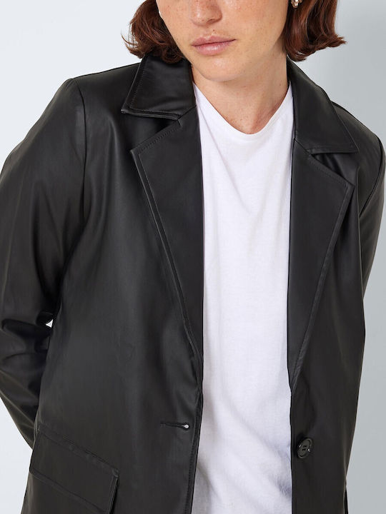 Noisy May Women's Leather Blazer Black