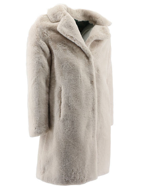Damen Weiß Mantel mit Knöpfen