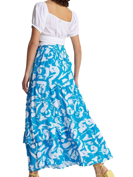 Ale - The Non Usual Casual High Waist Midi Skirt in Turquoise color