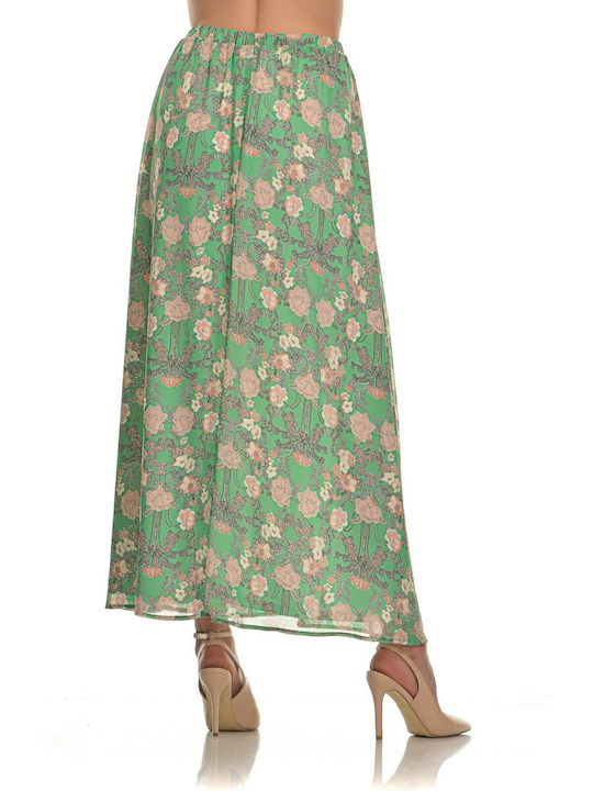 Silvian Heach High Waist Midi Skirt in Green color