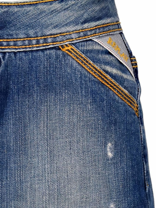 Denim Pencil Mini Skirt Blue