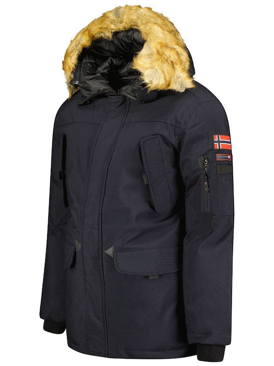 Geographical Norway Men's Winter Parka Jacket Navy Blue