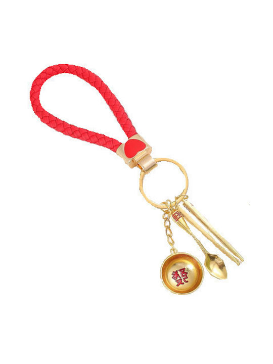 Tatu Moyo Lucrat manual Keychain Metalic Roșu