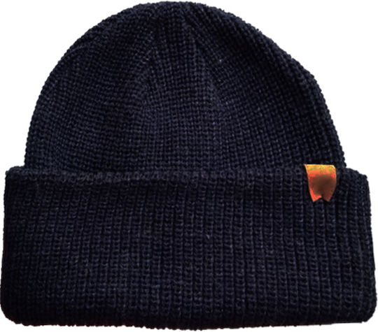 Beanie Unisex Σκούφος με Rib Πλέξη σε Navy Μπλε χρώμα
