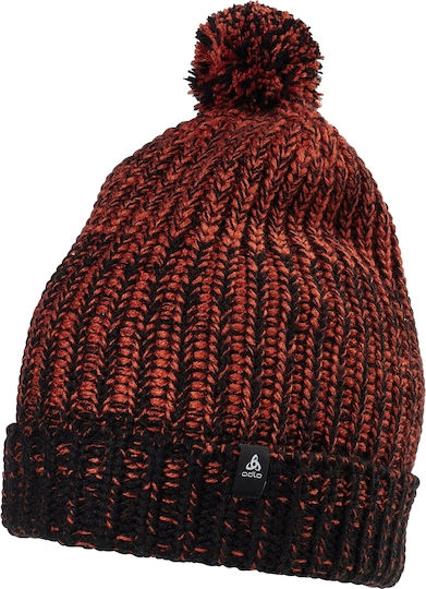 Heavy Knit Pom Pom Beanie Unisex Σκούφις με Rib Πλέξη σε Μαύρο χρώμα