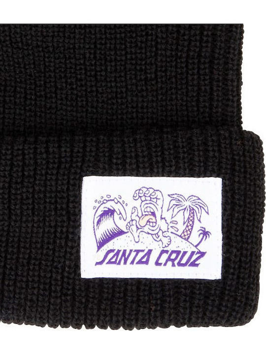 Beanie Unisex Σκούφος με Rib Πλέξη σε Μαύρο χρώμα