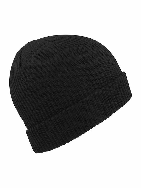 Ribbed Beanie Cap Black