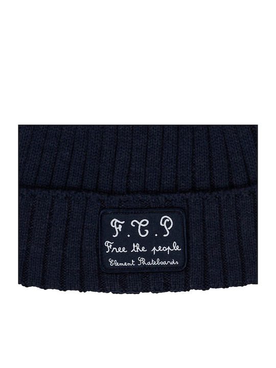 Beanie Ανδρικός Σκούφος με Rib Πλέξη σε Navy Μπλε χρώμα