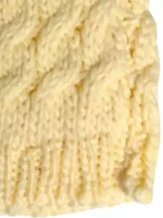 Beanie Γυναικείος Σκούφος με Πλεξούδες σε Μπεζ χρώμα