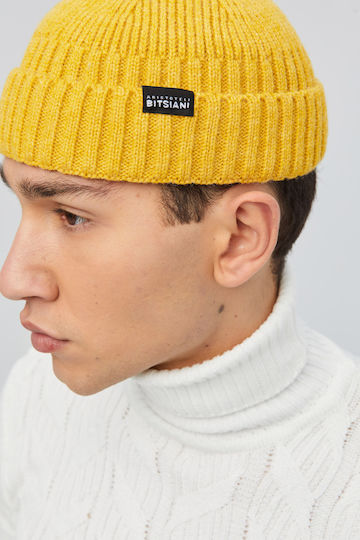 Ribbed Beanie Cap Yellow