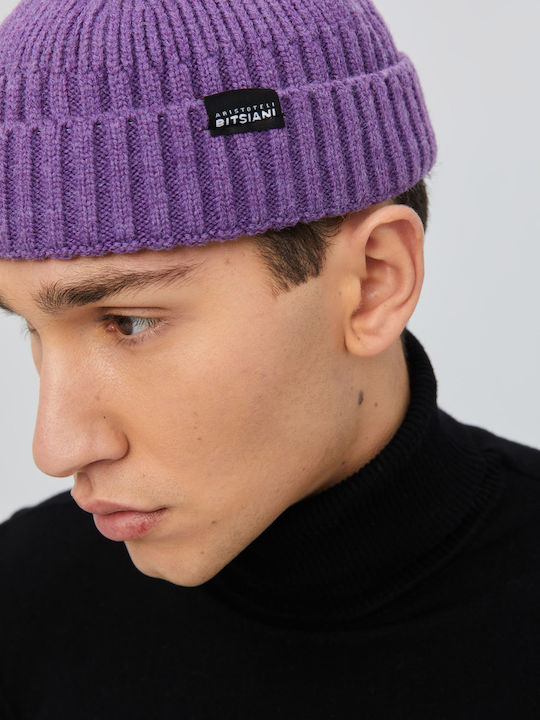 Aristoteli Bitsiani Ribbed Beanie Cap Purple