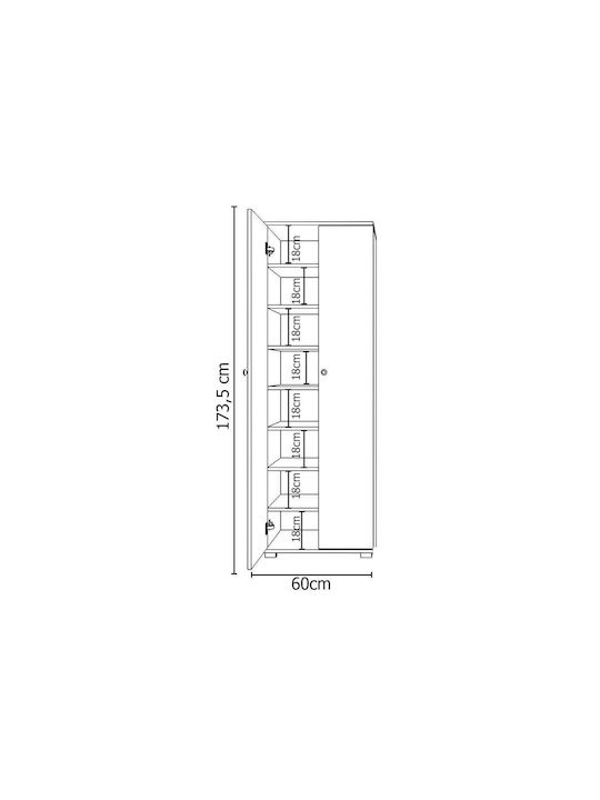 Roseline Επιδαπέδιο Ντουλάπι Λευκό 50x30x183εκ.