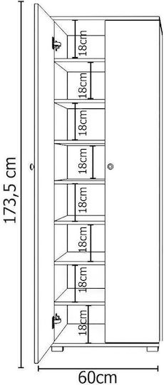 Roseline Επιδαπέδιο Ντουλάπι Λευκό 50x30x183εκ.