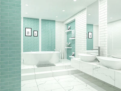 Piccadilly Kitchen Wall / Bathroom Gloss Ceramic Tile 30x7.5cm Green