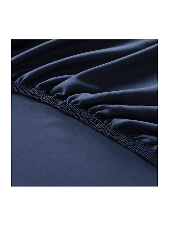 Hauz Bettlaken Super-Doppel mit Gummiband 160x200+40cm. Blau