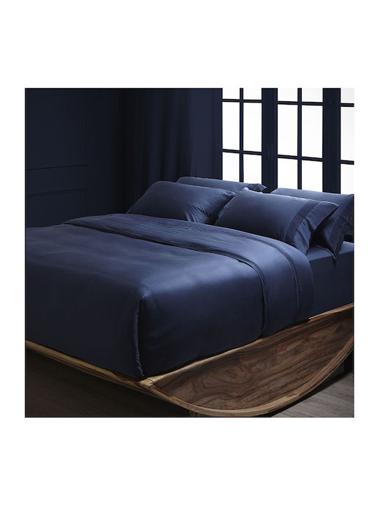 Hauz Cearșaf King Size cu Elastic 180x200+40cm. Albastru