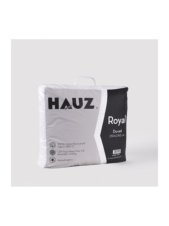 Hauz Bettdecke King Size mit Microfiber-Füllung 260x240cm Weiß
