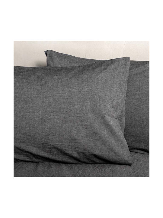 Aigaion Set Față de Pernă Negre 51x91cm.