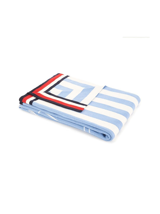 Tommy Hilfiger Surf Club Ριχτάρι Πολυθρόνας 130x170εκ. Λευκό/γαλάζιο (wαvε)