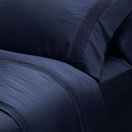 Hauz Σετ Παπλωματοθήκη King Size με 2 Μαξιλαροθήκες 260x250cm Μπλε