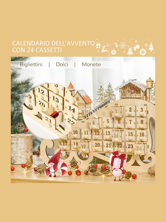 HomCom Advent Calendar Wooden
