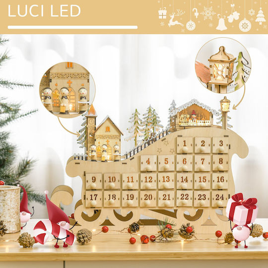 HomCom Advent Calendar Ξύλινο