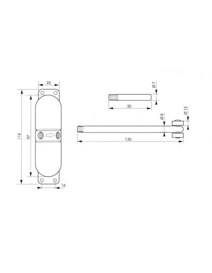 Thirard Door Return Mechanism Door Black