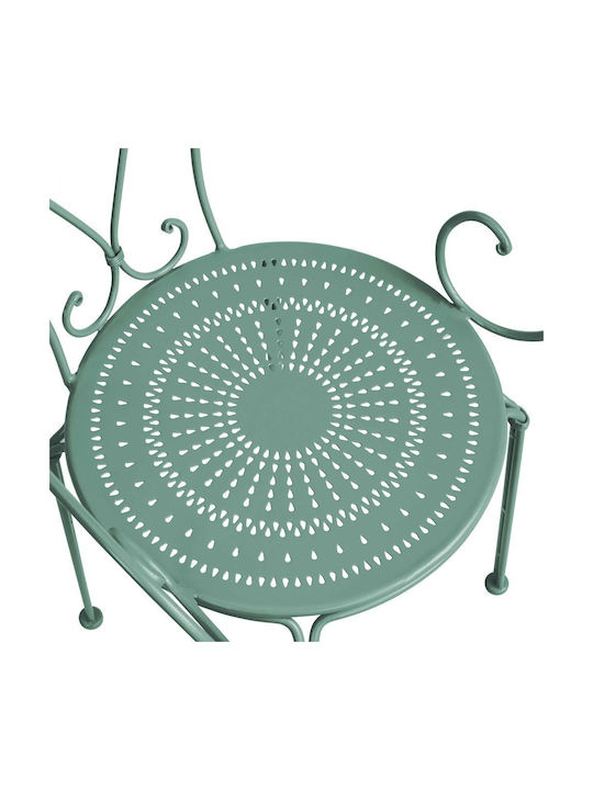 Scaun din Fier Forjat Metalic Verde 1buc 53x49x91cm.