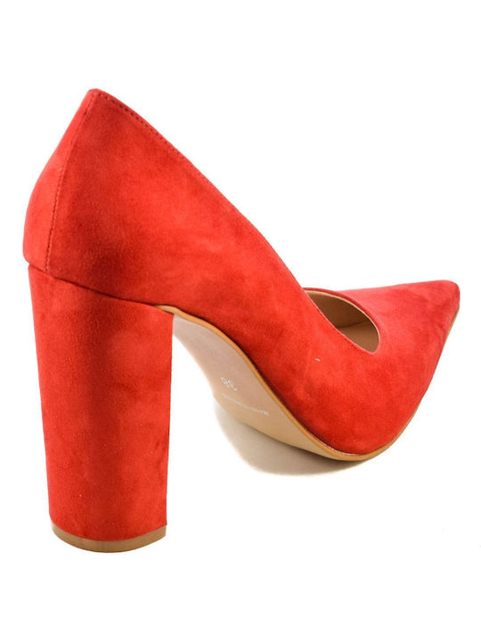 Yfantidis Suede Pointed Toe Red Heels