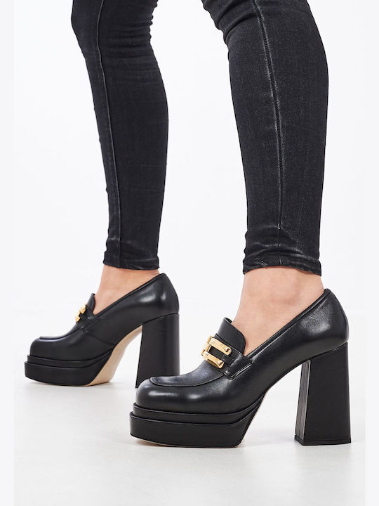 Mortoglou Leather Black Heels