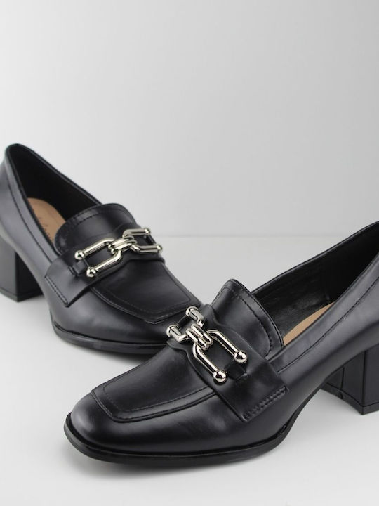 Plato Synthetic Leather Pointed Toe Black Medium Heels