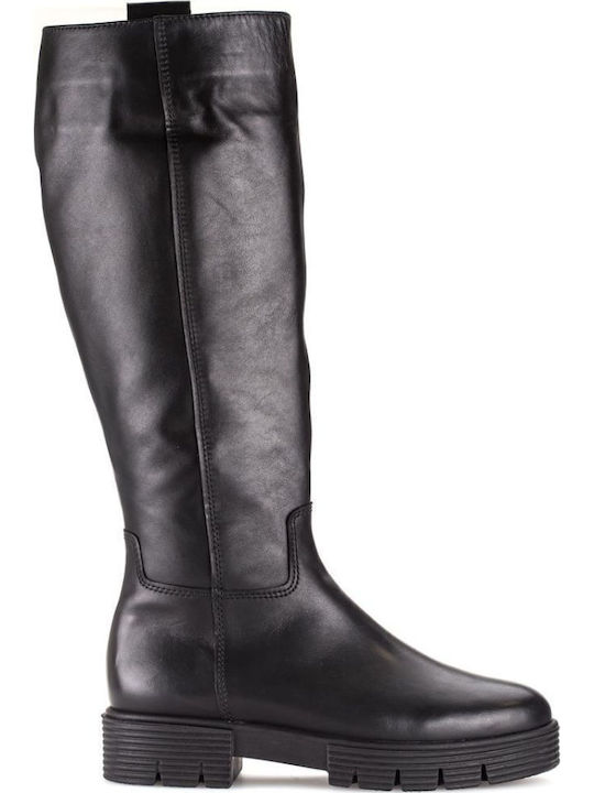 Leder Damenstiefel Schwarz