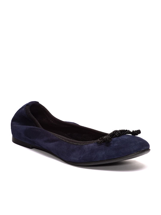 Frau Wildleder Damen Ballerinas in Blau Farbe