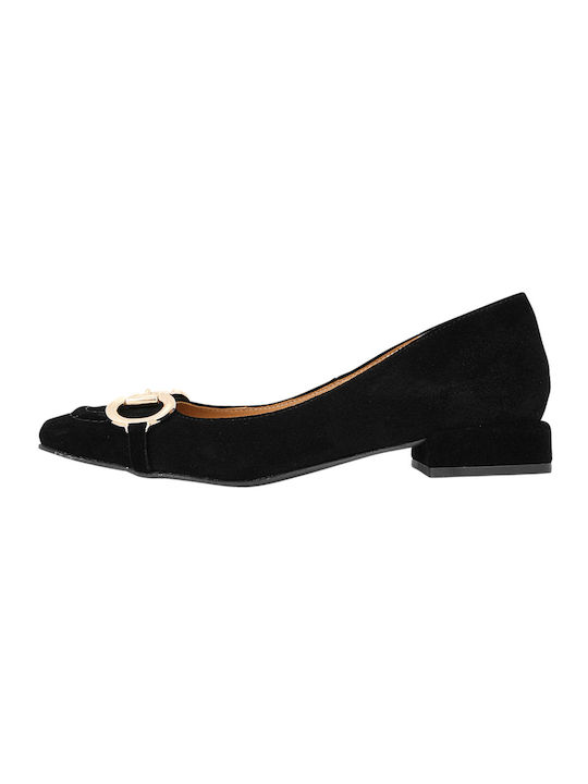 Gianna Kazakou Wildleder Damen Ballerinas in Schwarz Farbe