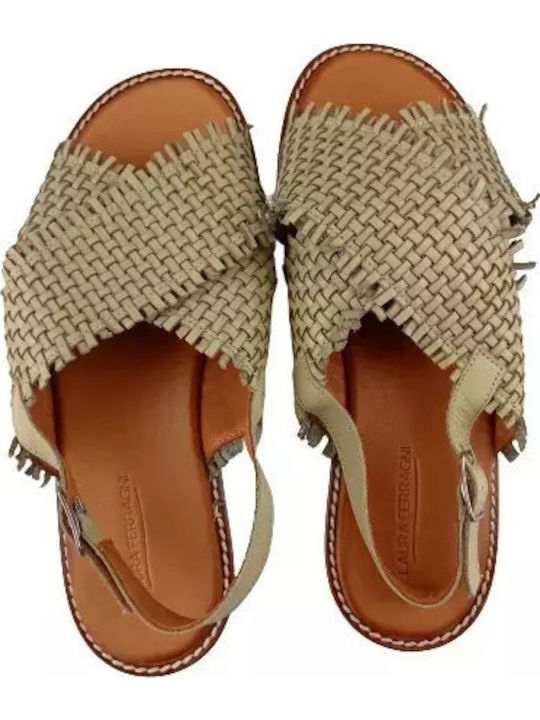 Flache Sandalen für Damen in Grün Farbe