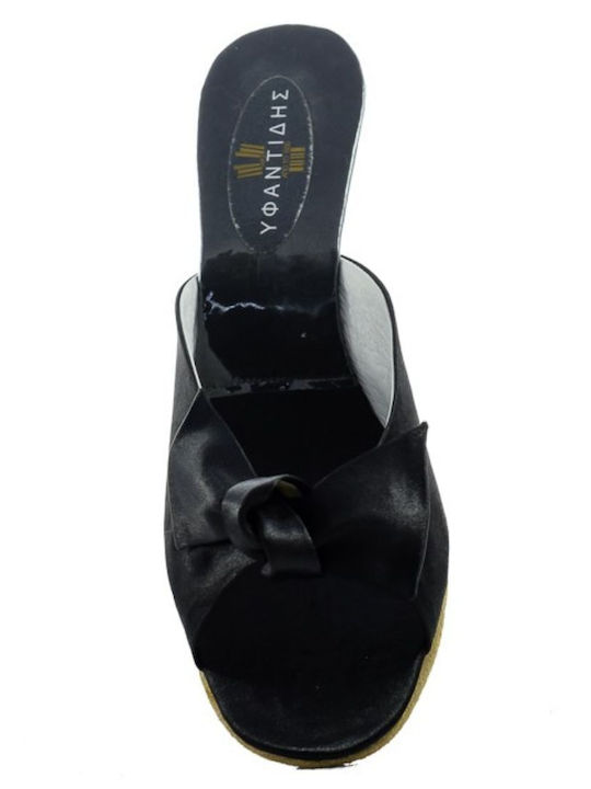 Yfantidis Chunky Heel Mules Black