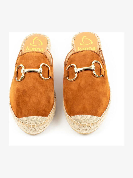 Flat Mules in Tabac Brown Color
