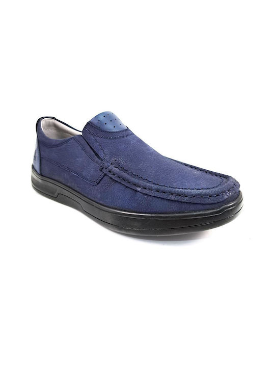 Hush Puppies Men's Leather Moccasins Blue