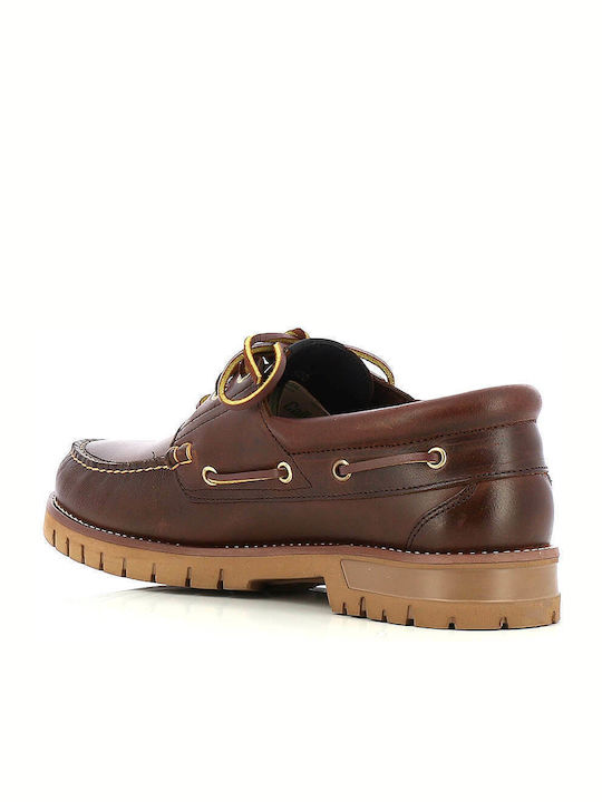Δερμάτινα Ανδρικά Boat Shoes σε Καφέ Χρώμα
