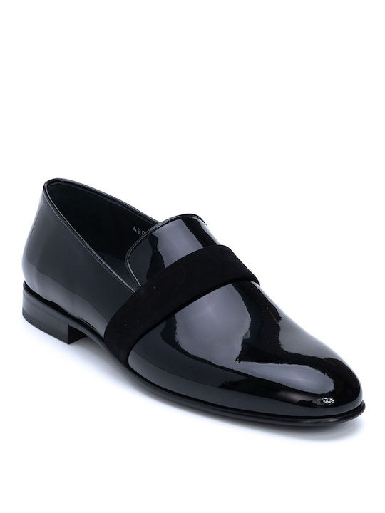 Perlamoda Men's Leather Loafers Black