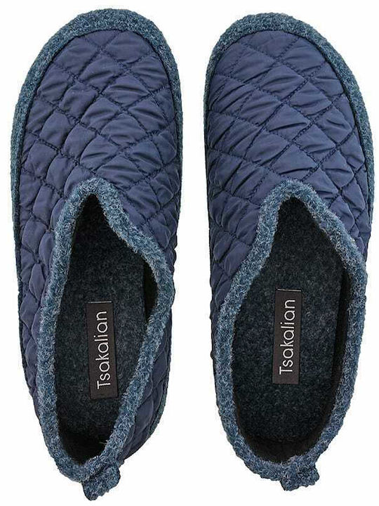 Heel Enclosed Men's Slipper Blue