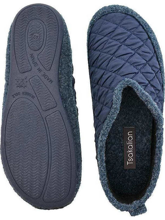 Heel Enclosed Men's Slipper Blue